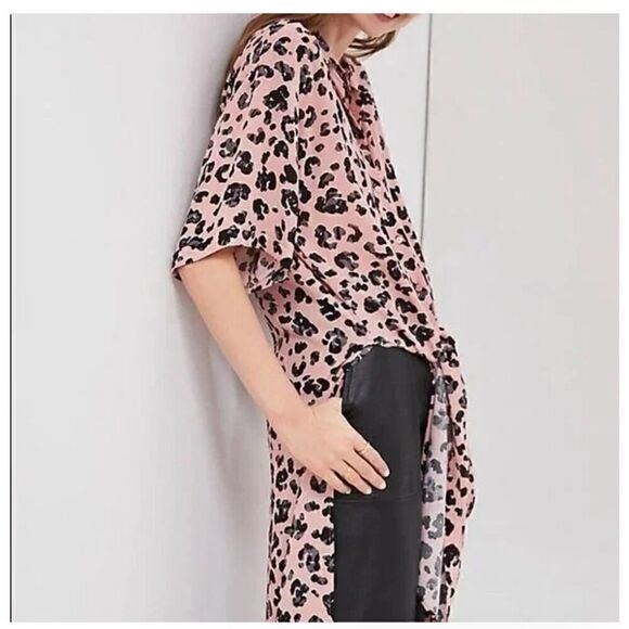 Anthropologie Maeve pink leopard print tunic top S - Picture 6 of 6